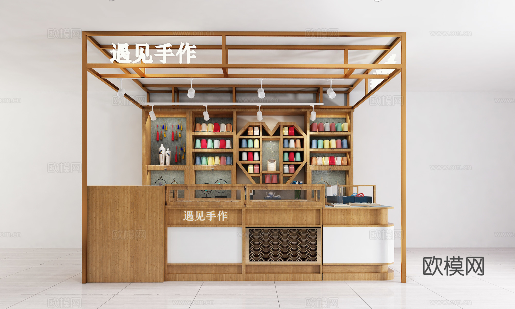 周大福展台 店面货架 绳艺手作3d模型