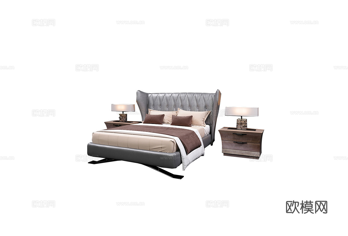giorgio 意式双人床3d模型下载（渲染图2）