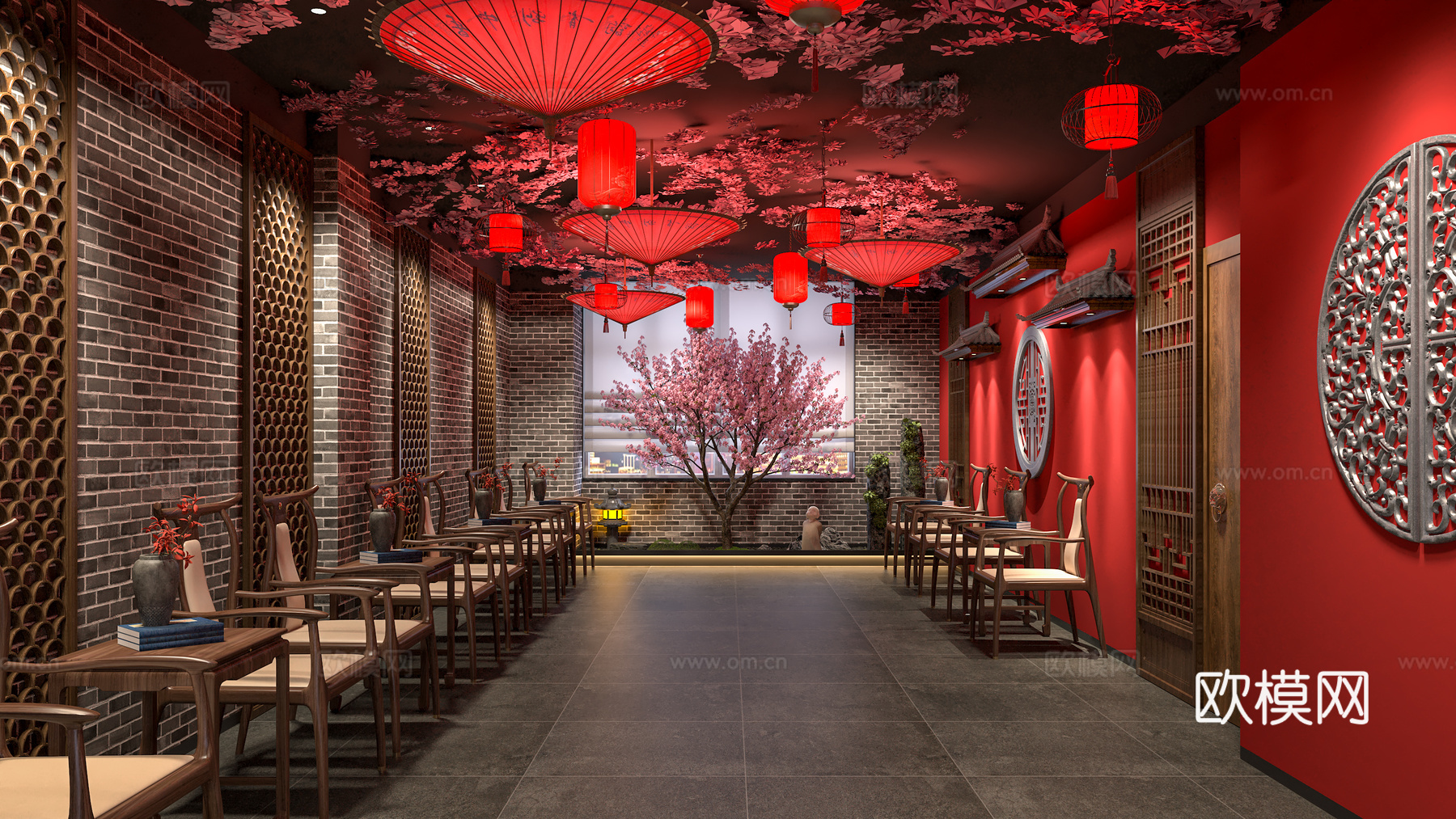 中式剧本杀 剧本杀包间 桌游室 推理 三国杀 密室3d模型下载（渲染图2）