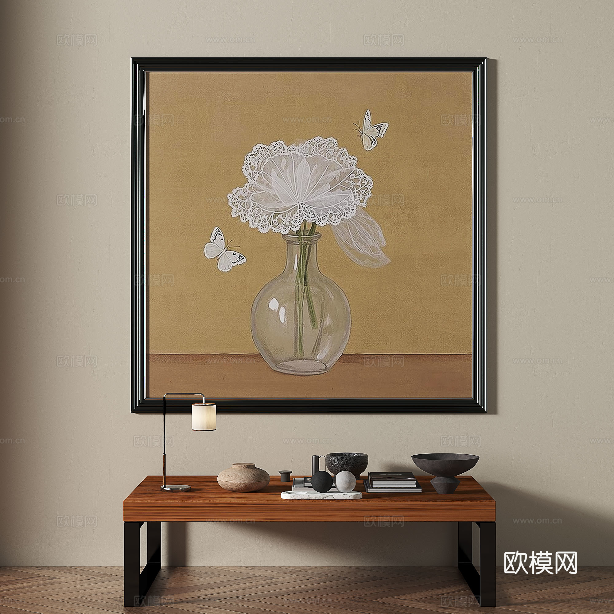 现代，中古，复古，法式，简约，轻奢，装饰画3d模型