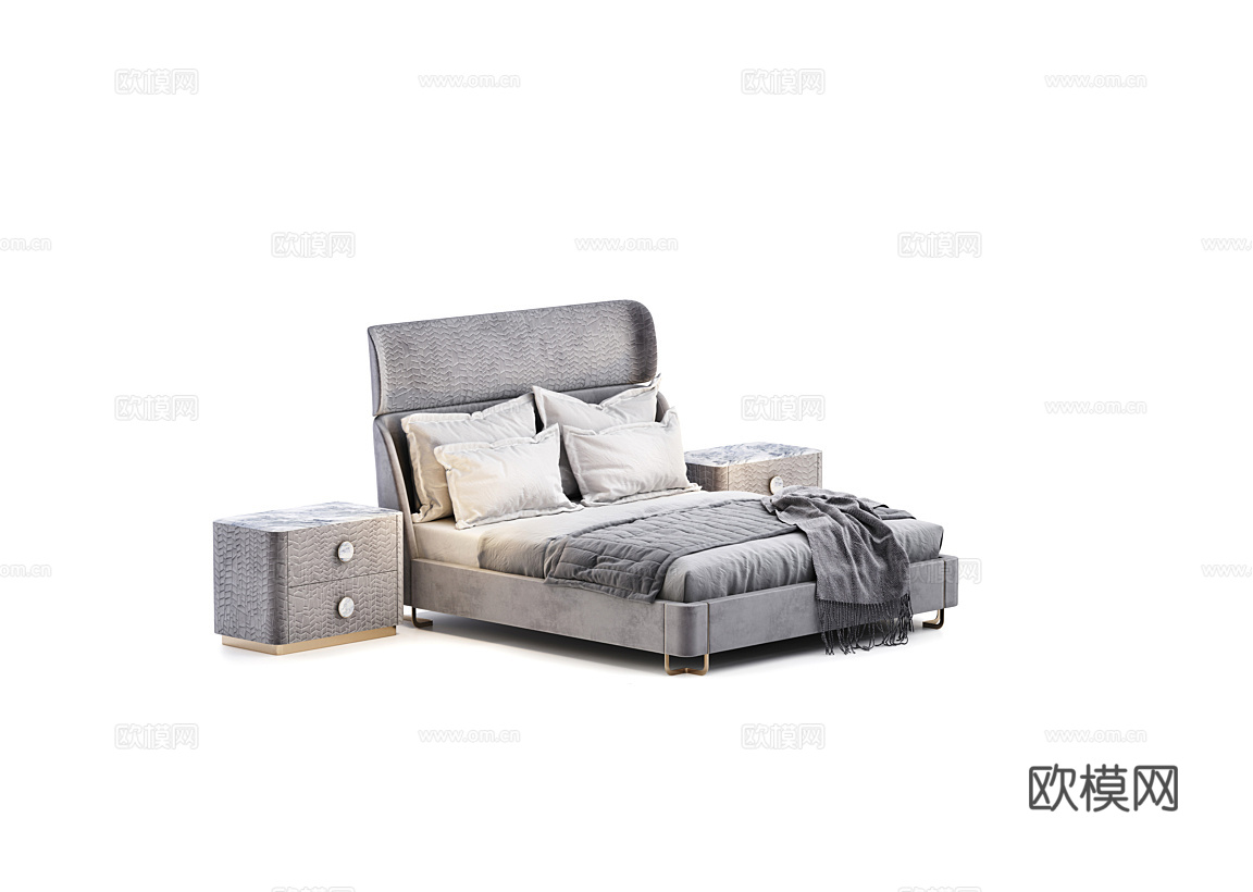 giorgio 意式双人床3d模型下载（渲染图1）
