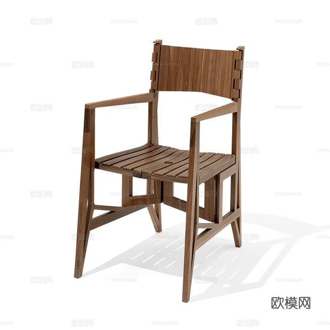 GIORGETTI 原木风餐椅3d模型下载（渲染图3）