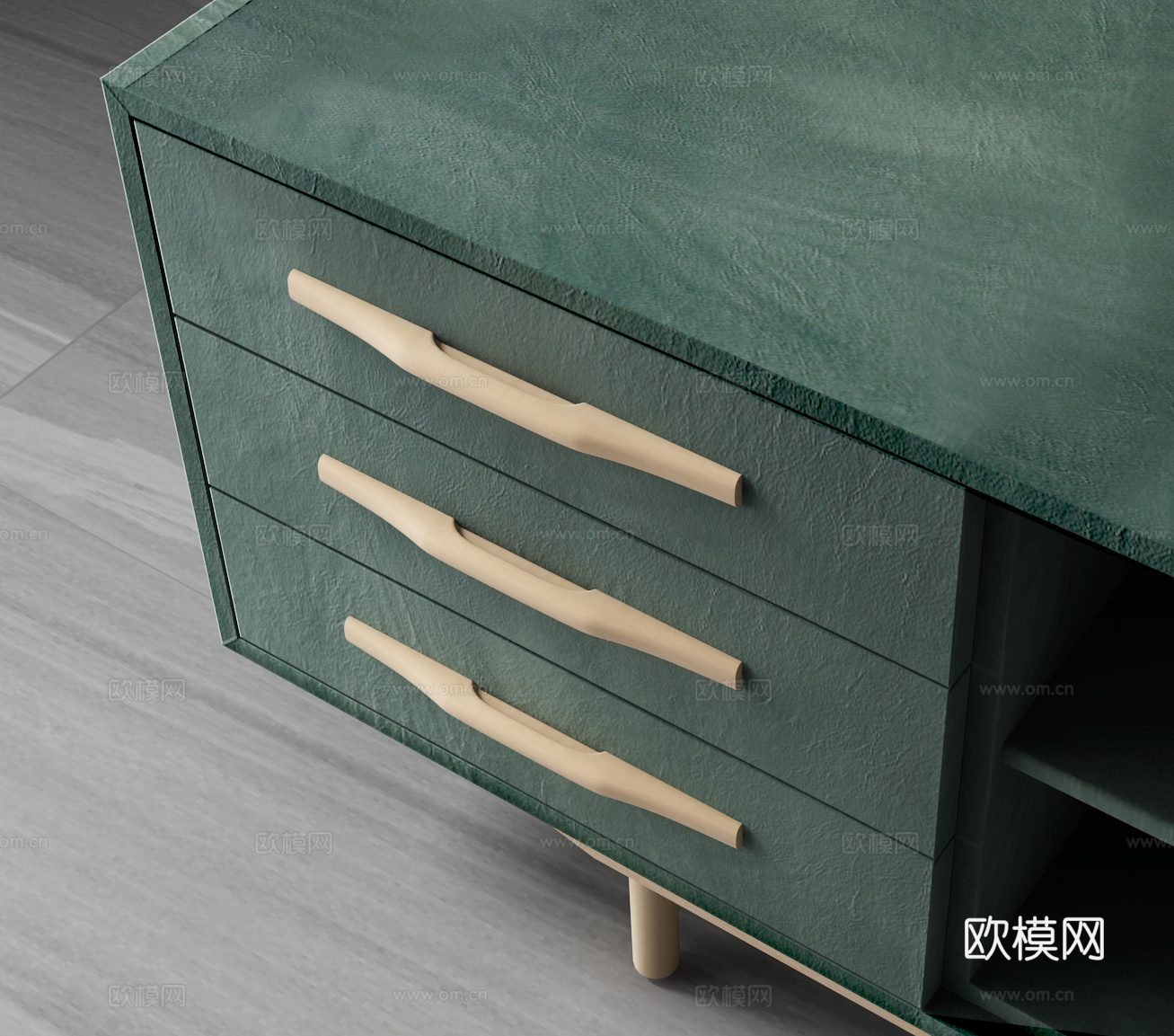 NORHOR北欧复古真皮电视柜 视听柜 人物摆件 挂画3d模型