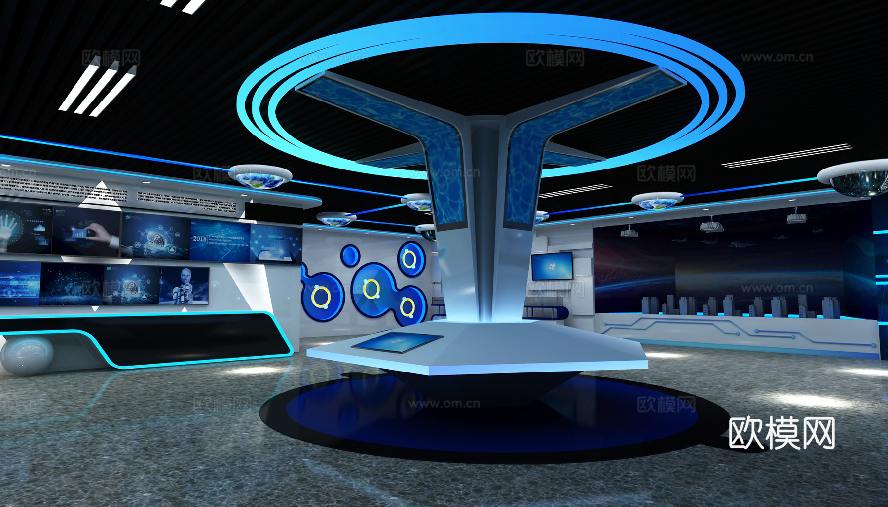 上海伟业科技现代科技展厅3d模型