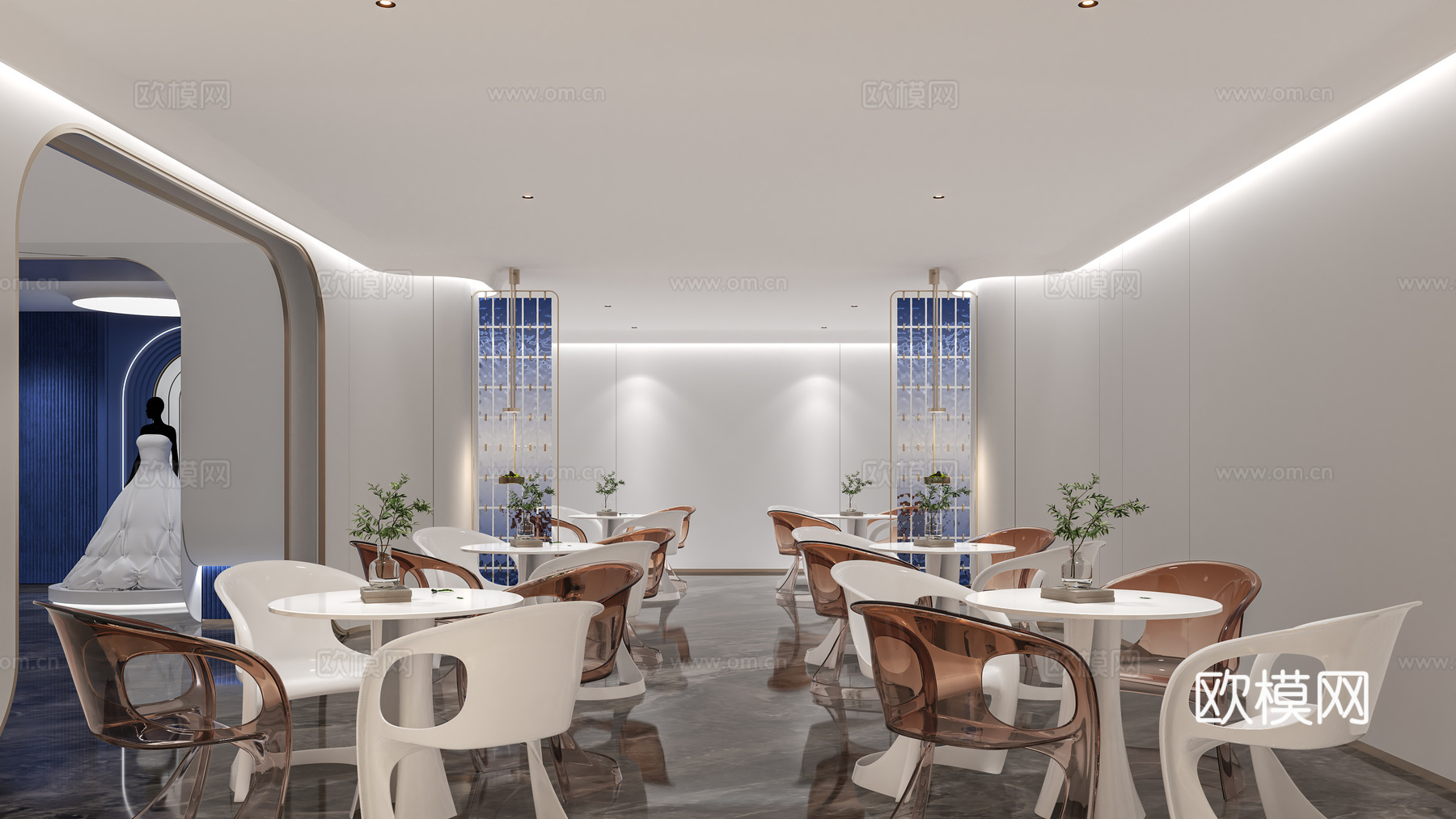 洽谈区 洽谈室 休息区 接待室 小会议室 等候室 水吧台3d模型下载（渲染图2）