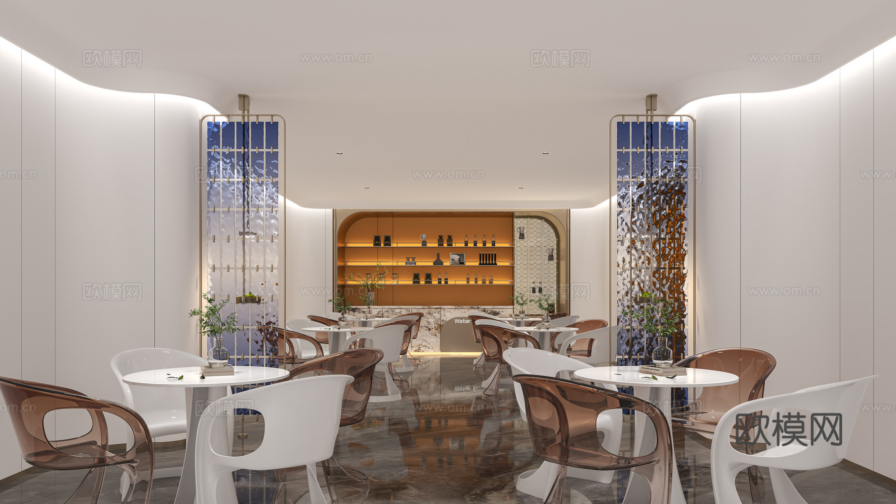 洽谈区 洽谈室 休息区 接待室 小会议室 等候室 水吧台3d模型下载（渲染图1）