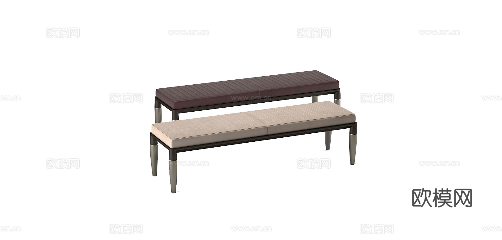 GIORGETTI 意式床尾凳3d模型下载（渲染图1）