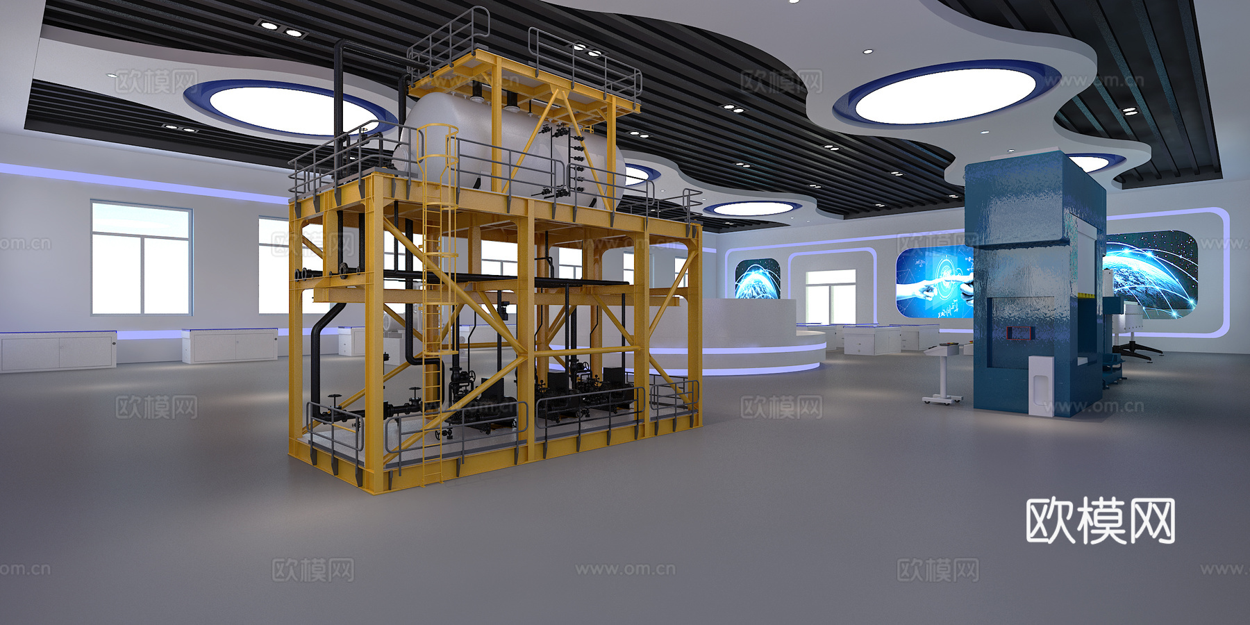 现代科技展厅3d模型