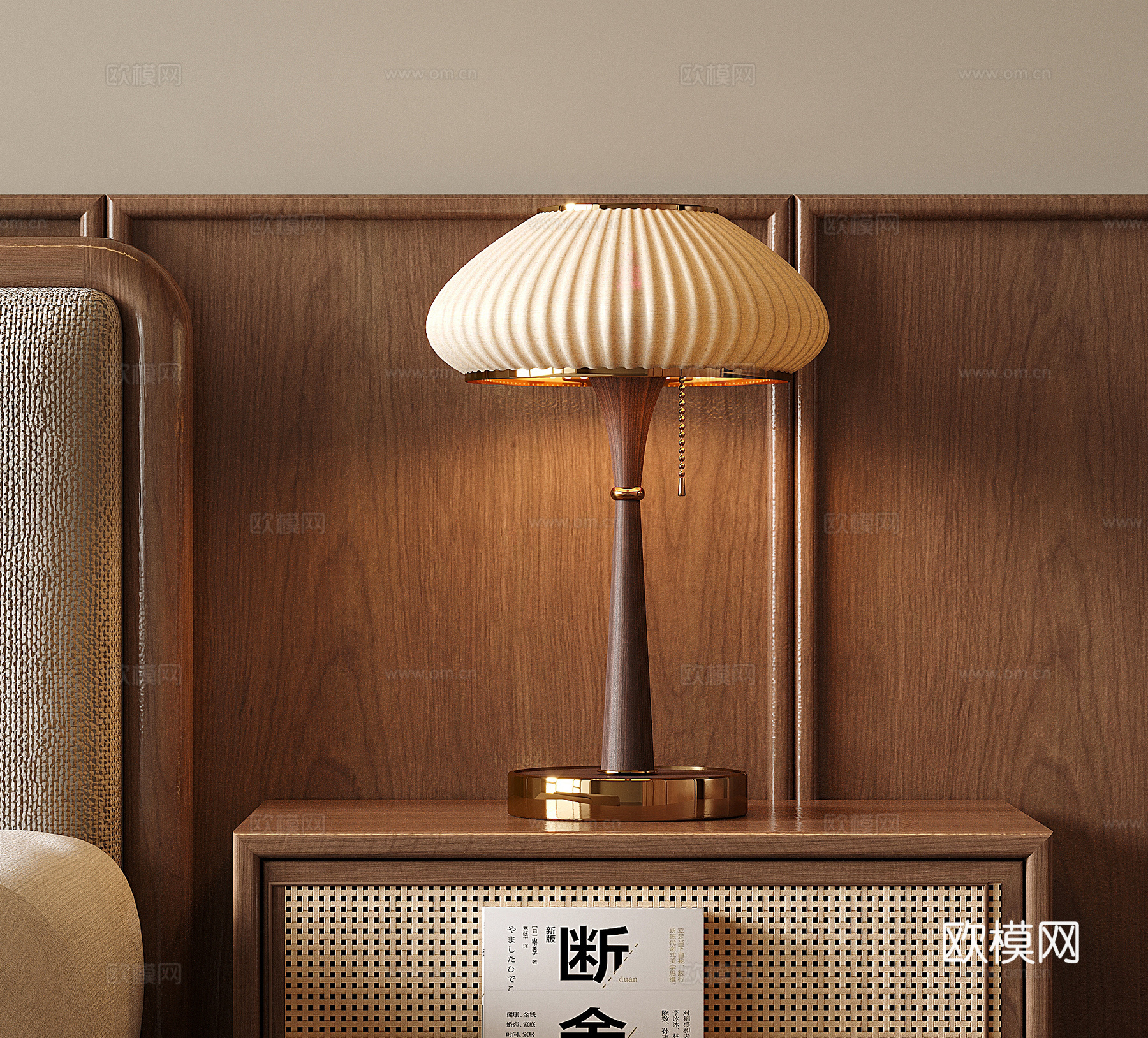 中古台灯 侘寂床头台灯 装饰灯su模型