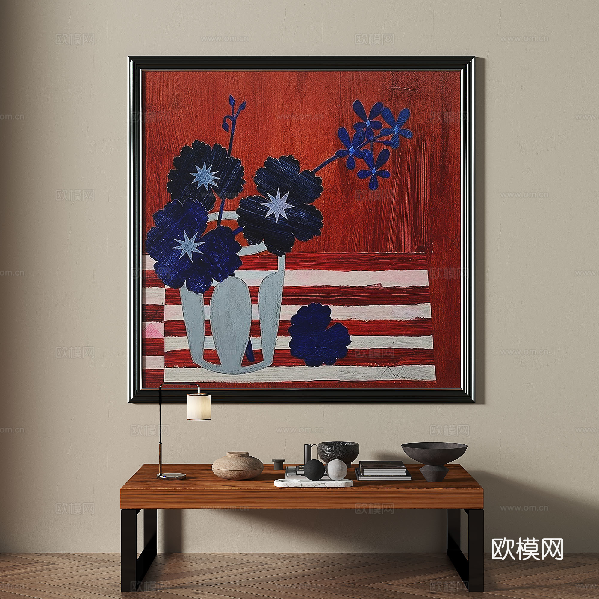 现代，中古，复古，法式，简约，轻奢，装饰画3d模型