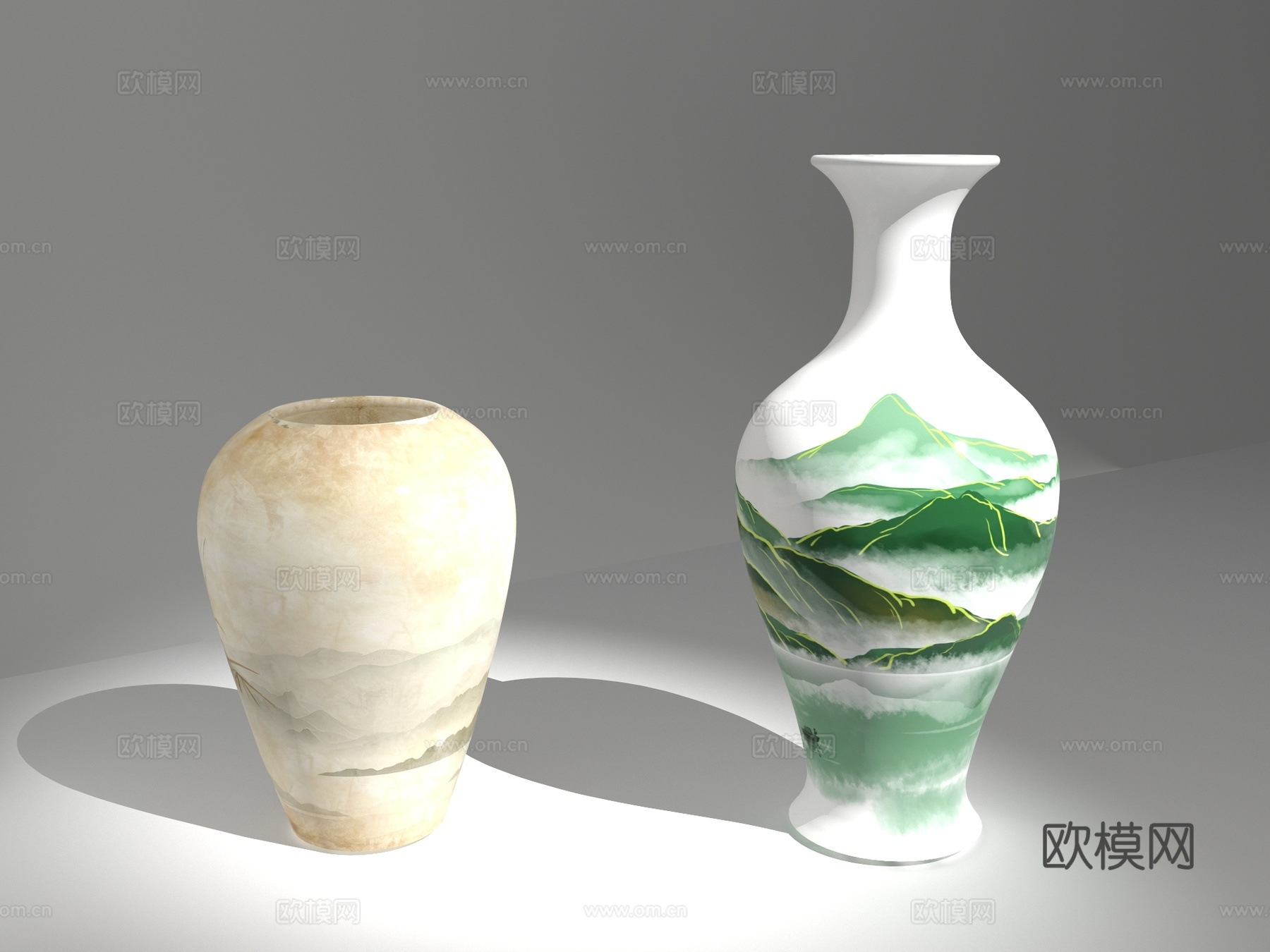 花瓶 中式花瓶 中式陶瓷 青花瓷3d模型下载