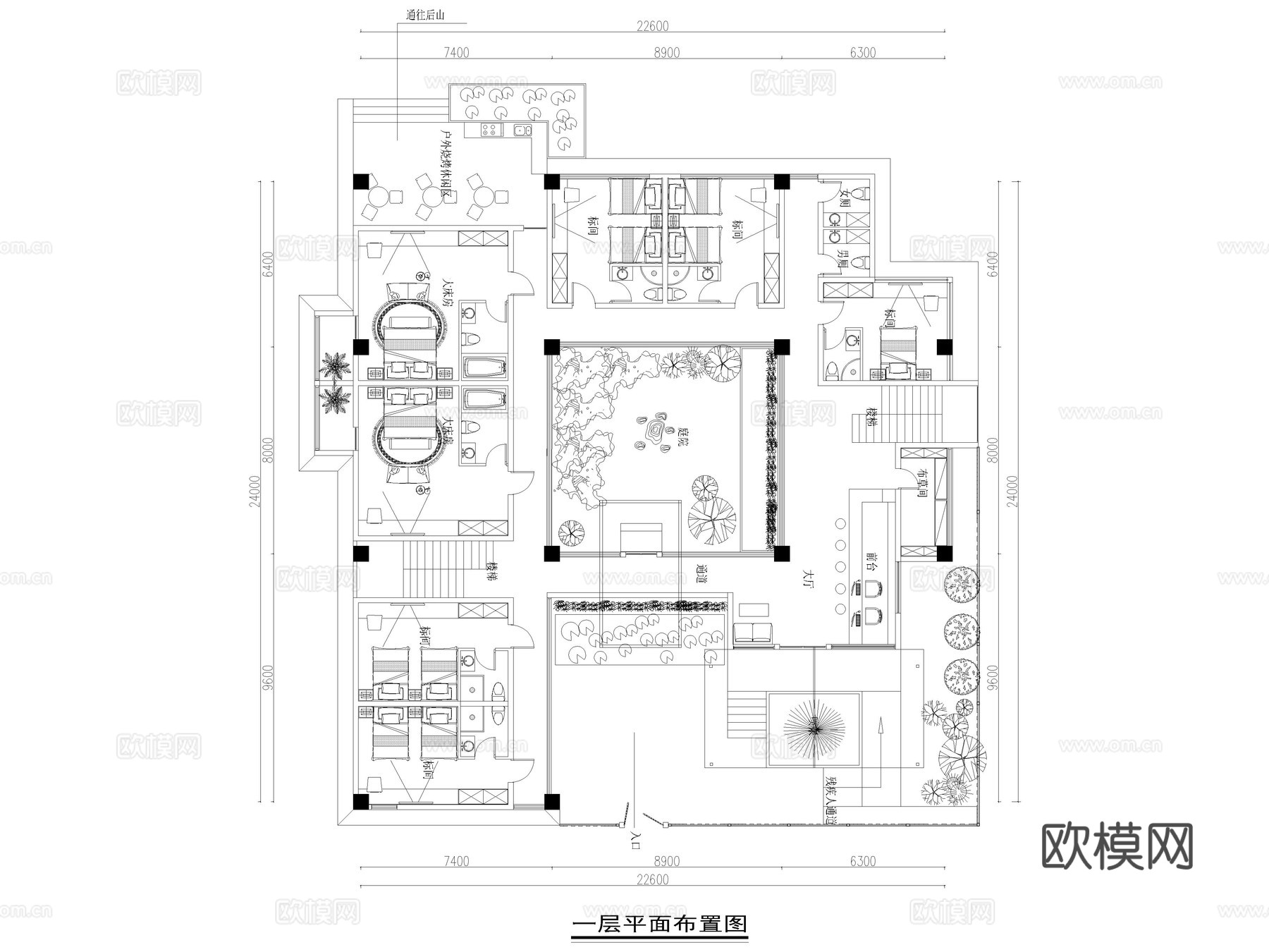 20套乡村民宿设计CAD平面布置图cad施工图