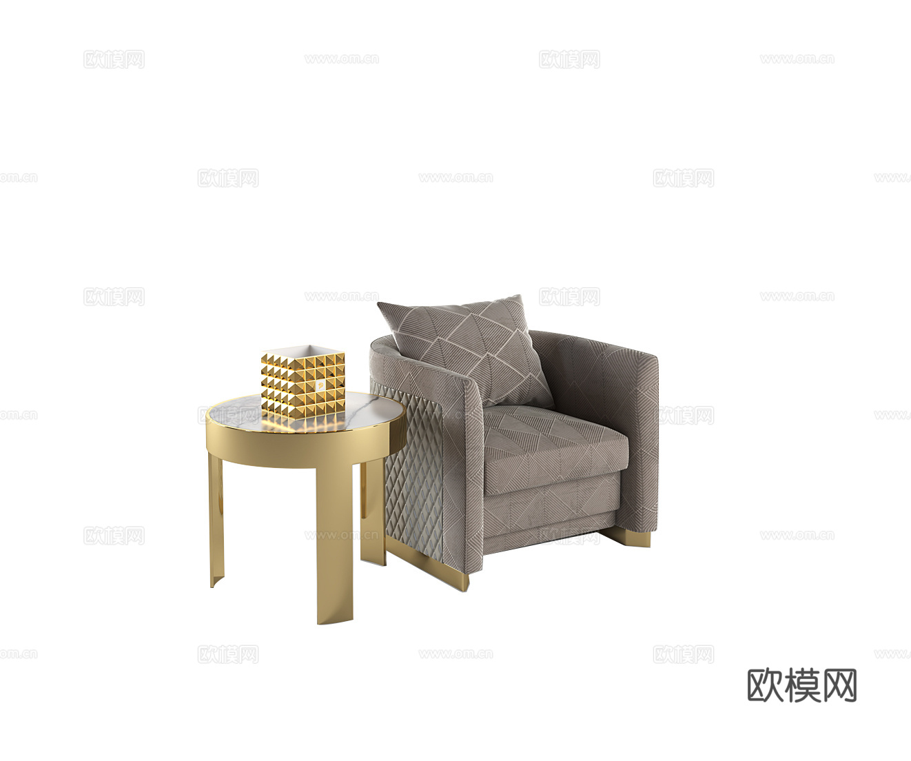 giorgio 意式单人沙发3d模型下载（渲染图1）