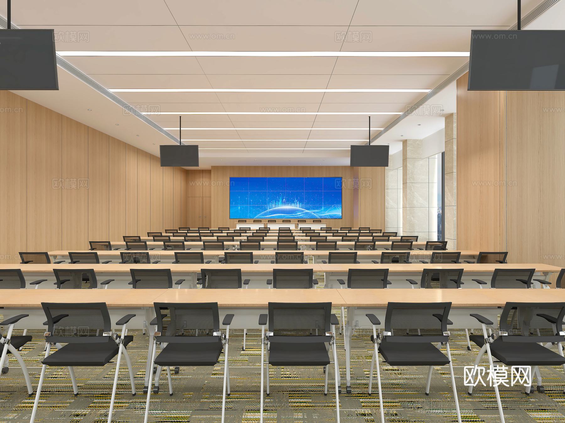 现代培训室  发布厅   报告厅  大型会议室3d模型