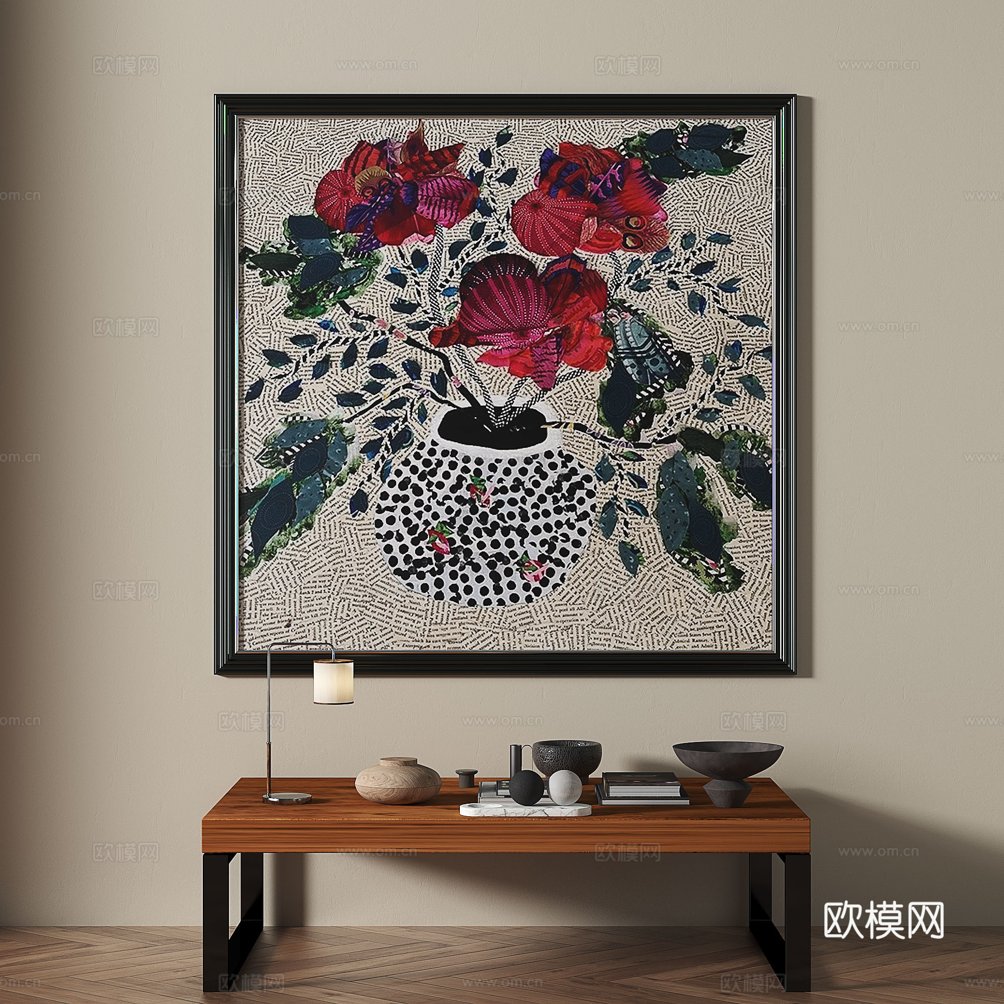 现代，中古，复古，法式，简约，轻奢，装饰画3d模型