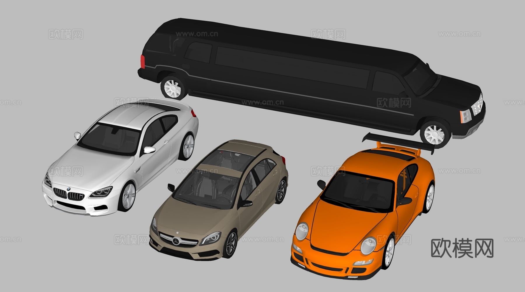 现代汽车 小轿车 交通工具su模型
