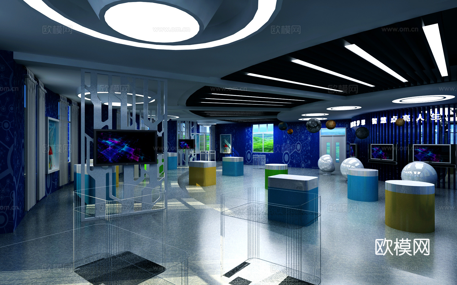 现代科技展厅3d模型
