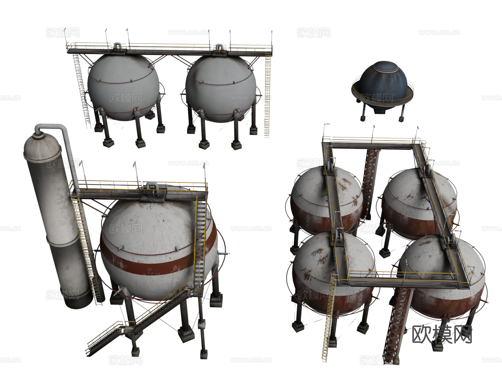 石油炼化 炼油厂 化工厂 过滤器 工业资产 工业管道3d模型下载