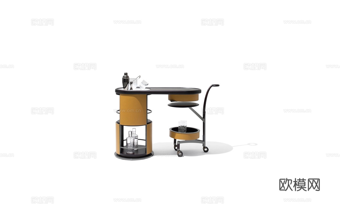 GIORGETTI 意式移动餐车3d模型下载