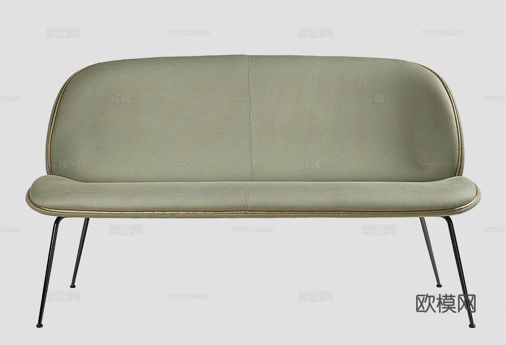 GUBI 长椅 双人椅3d模型下载（渲染图4）