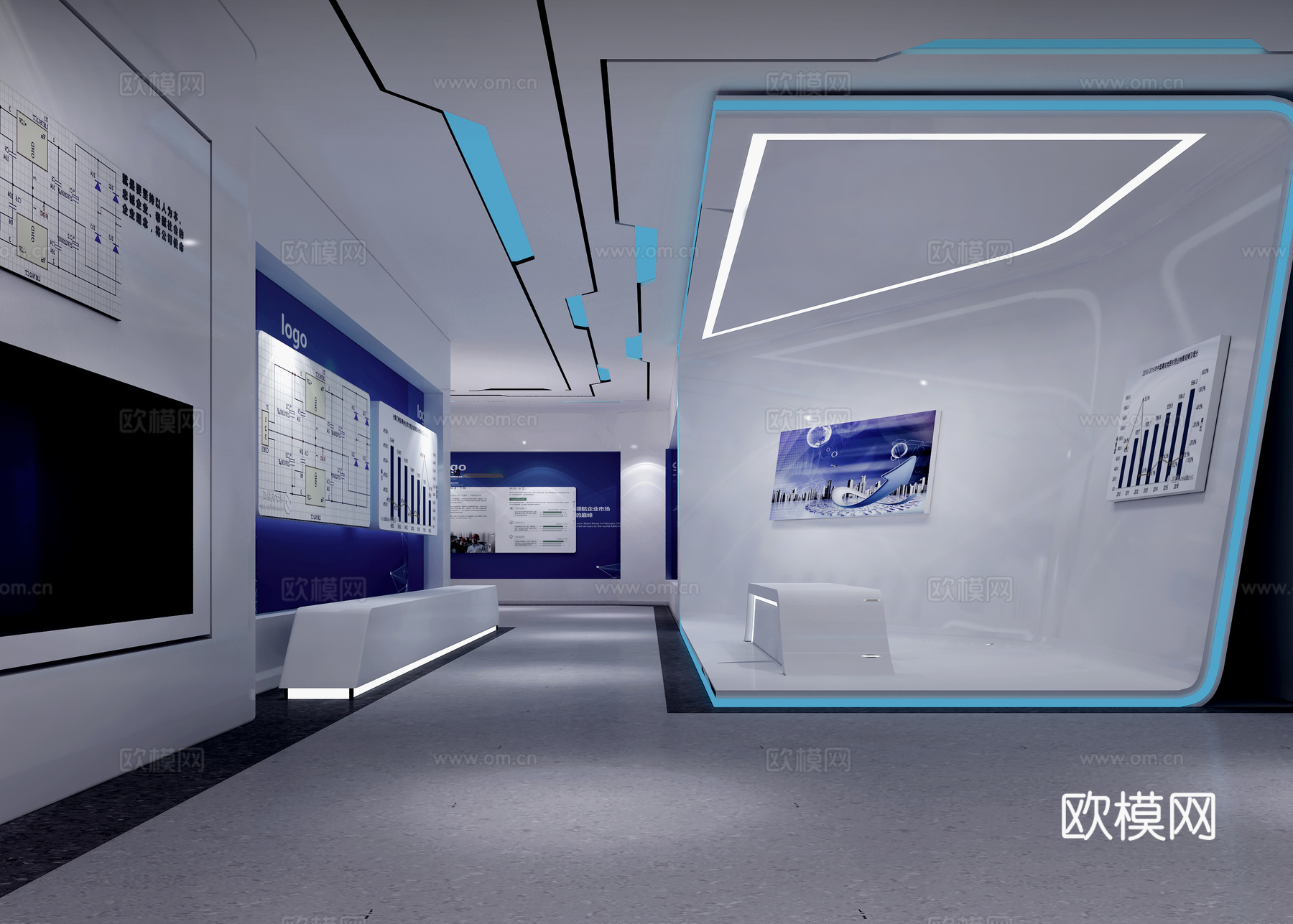 现代科技展厅3d模型