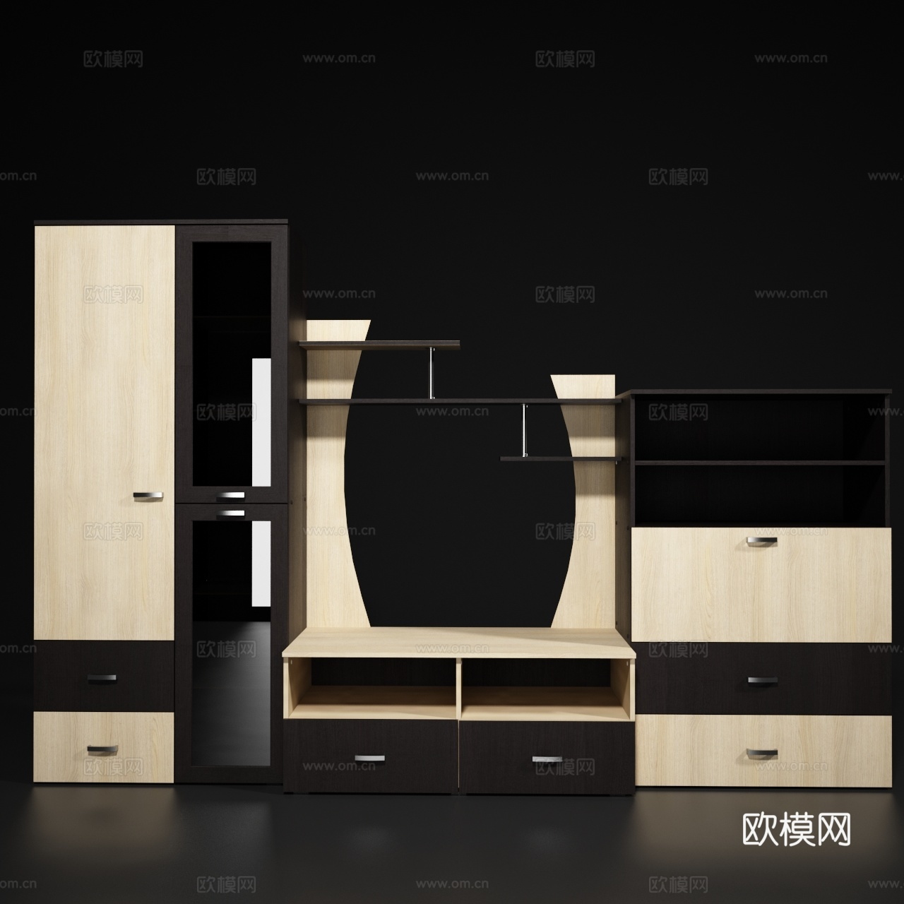 新中式柜子组合3d模型