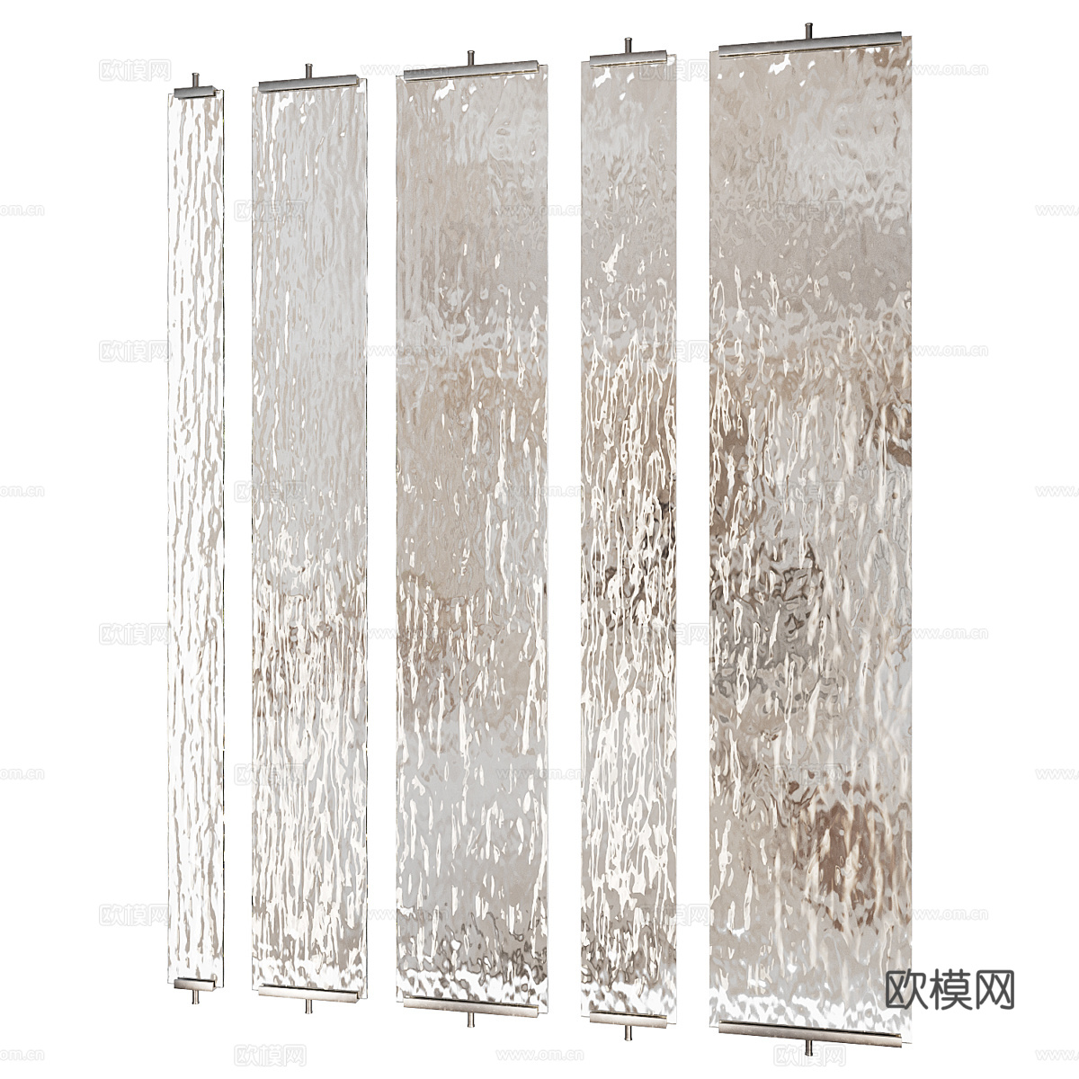 现代轻奢玻璃装饰屏风3d模型下载（渲染图2）