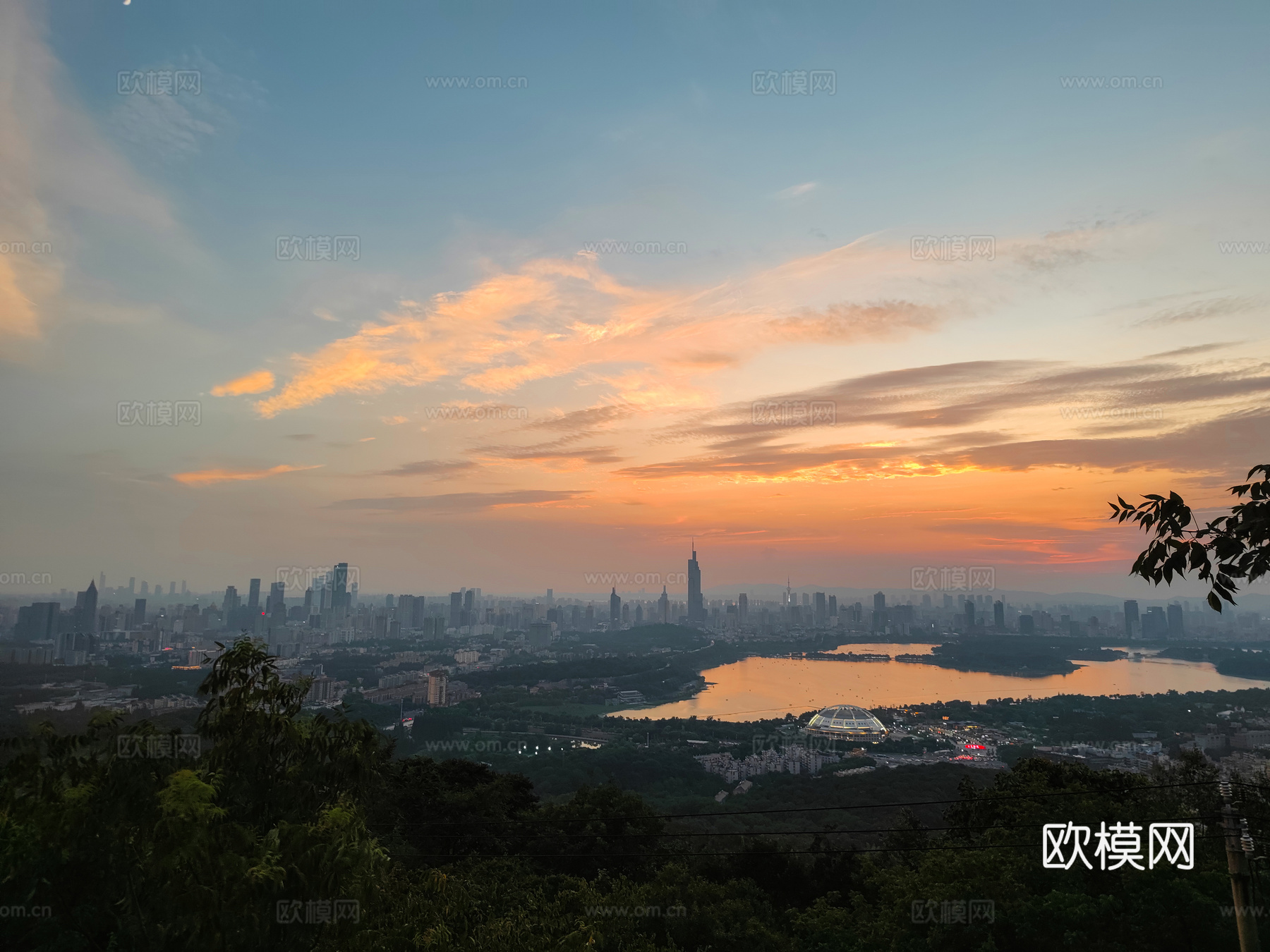 现代天空外景室外黄昏夕阳天空