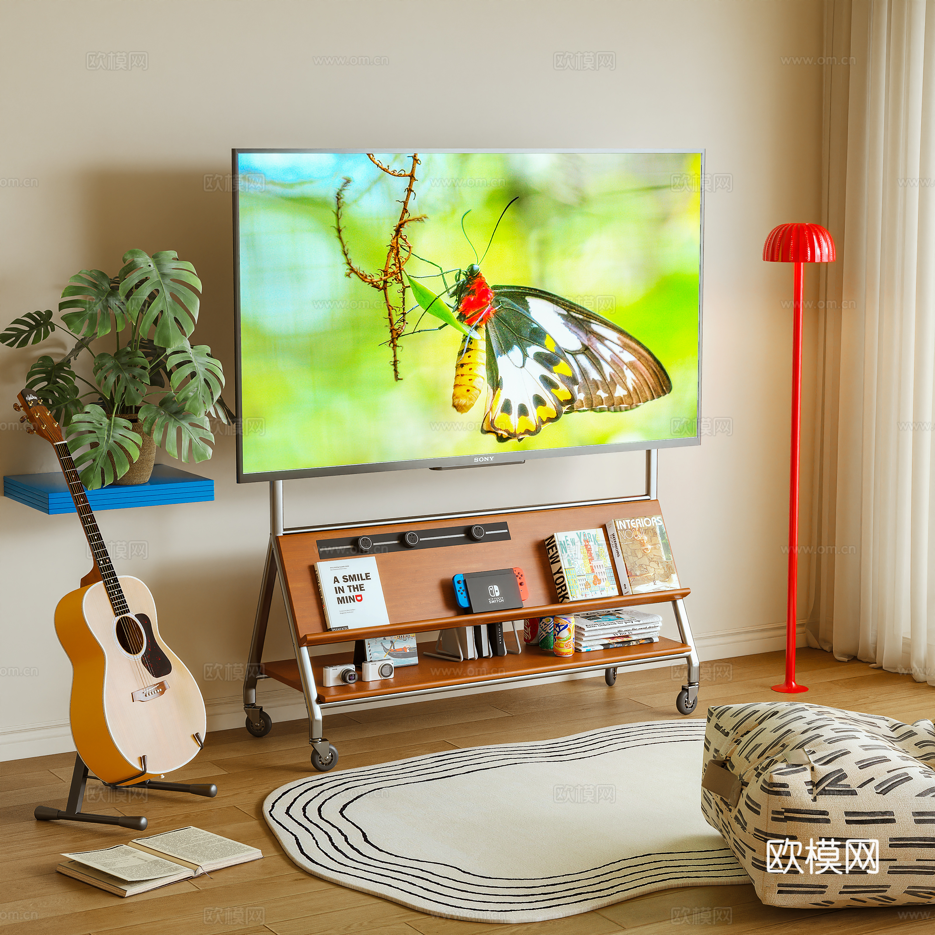 电视柜 电视支架 摆件3d模型下载