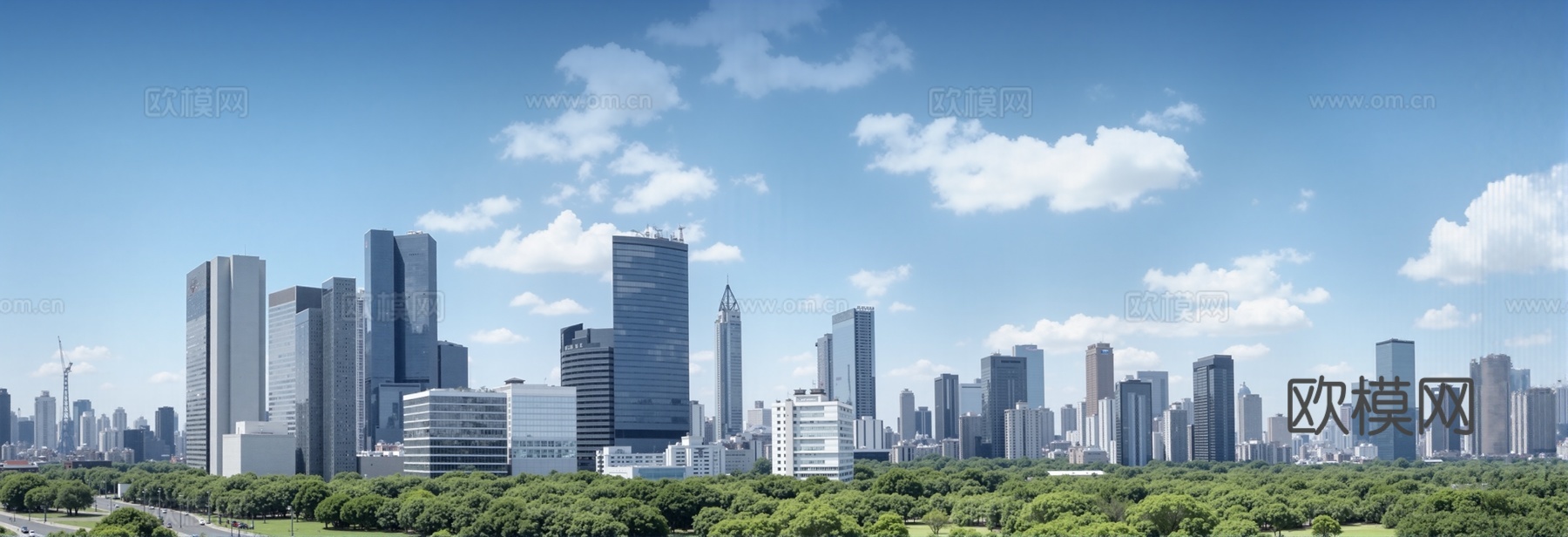 现代城市白天外景天空外景