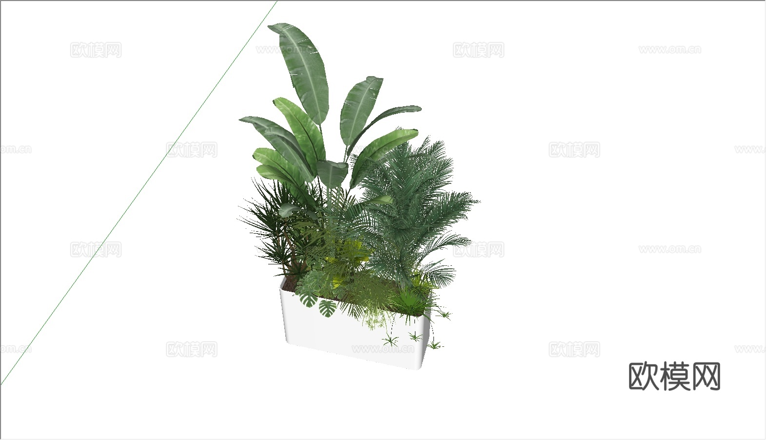 现代网红花箱su模型