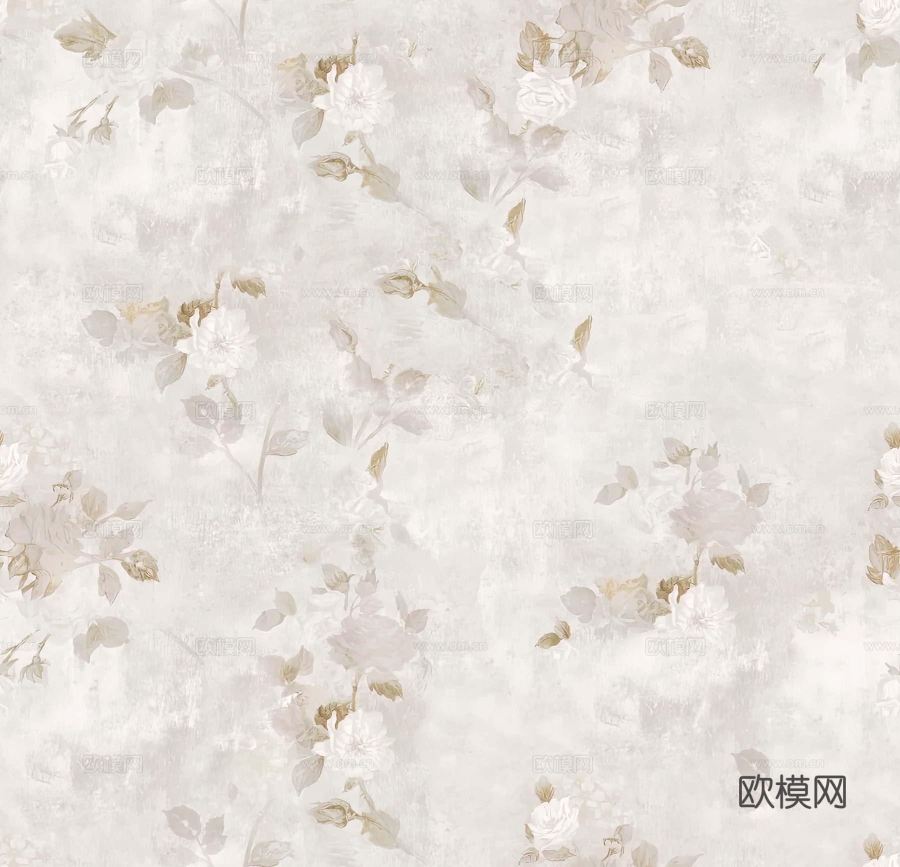 奶油花纹布纹墙纸壁布