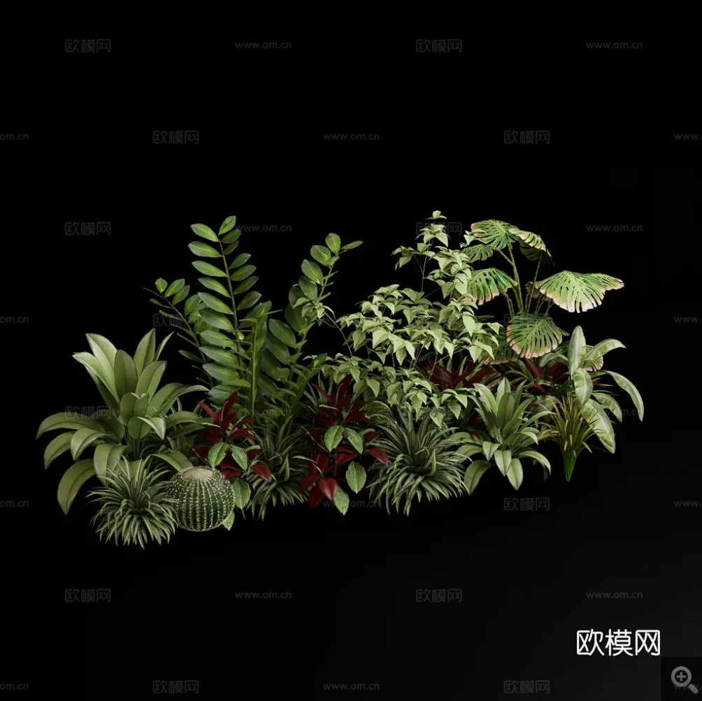 流行花草组合su模型