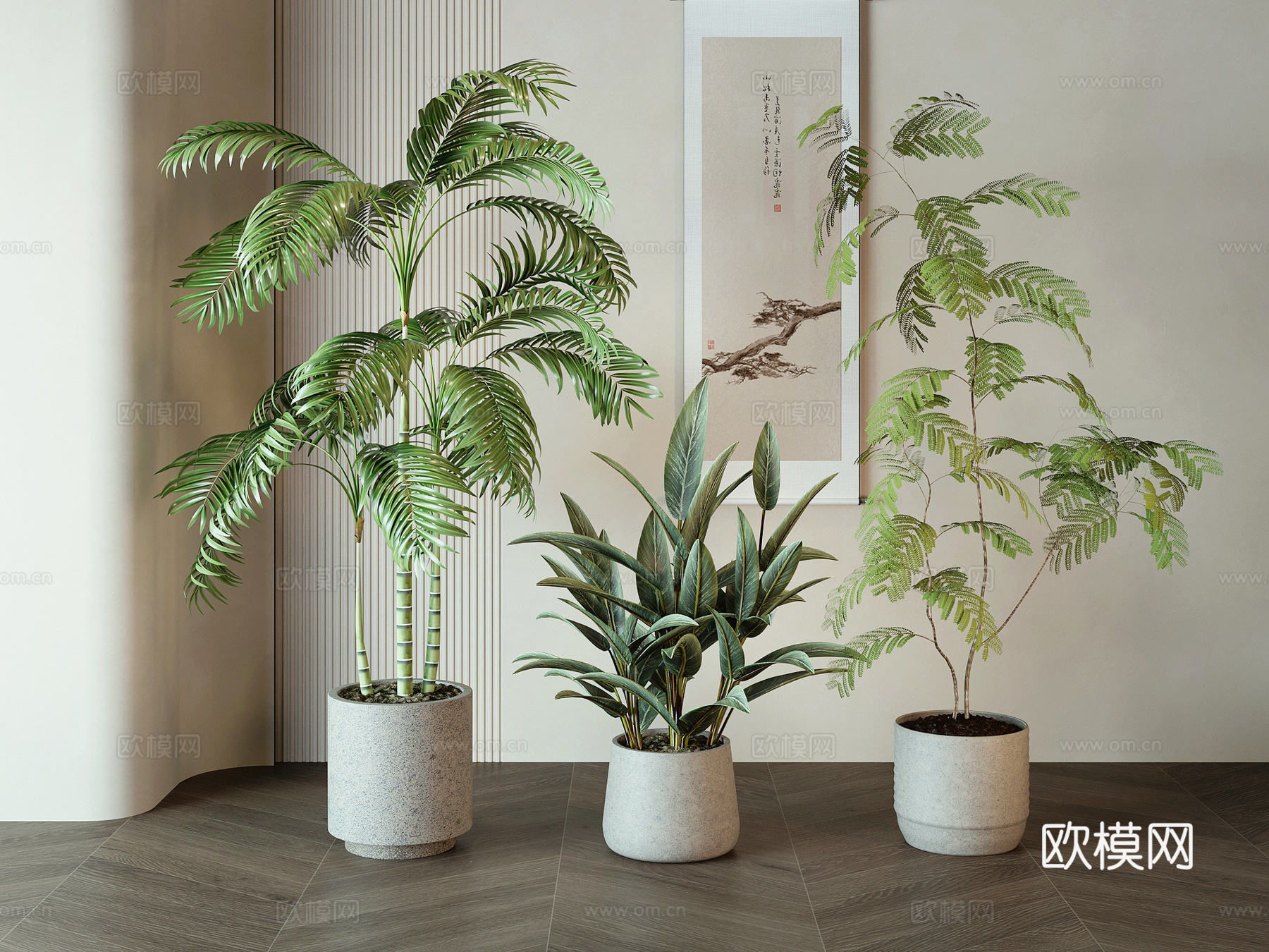 现代绿植盆栽su模型