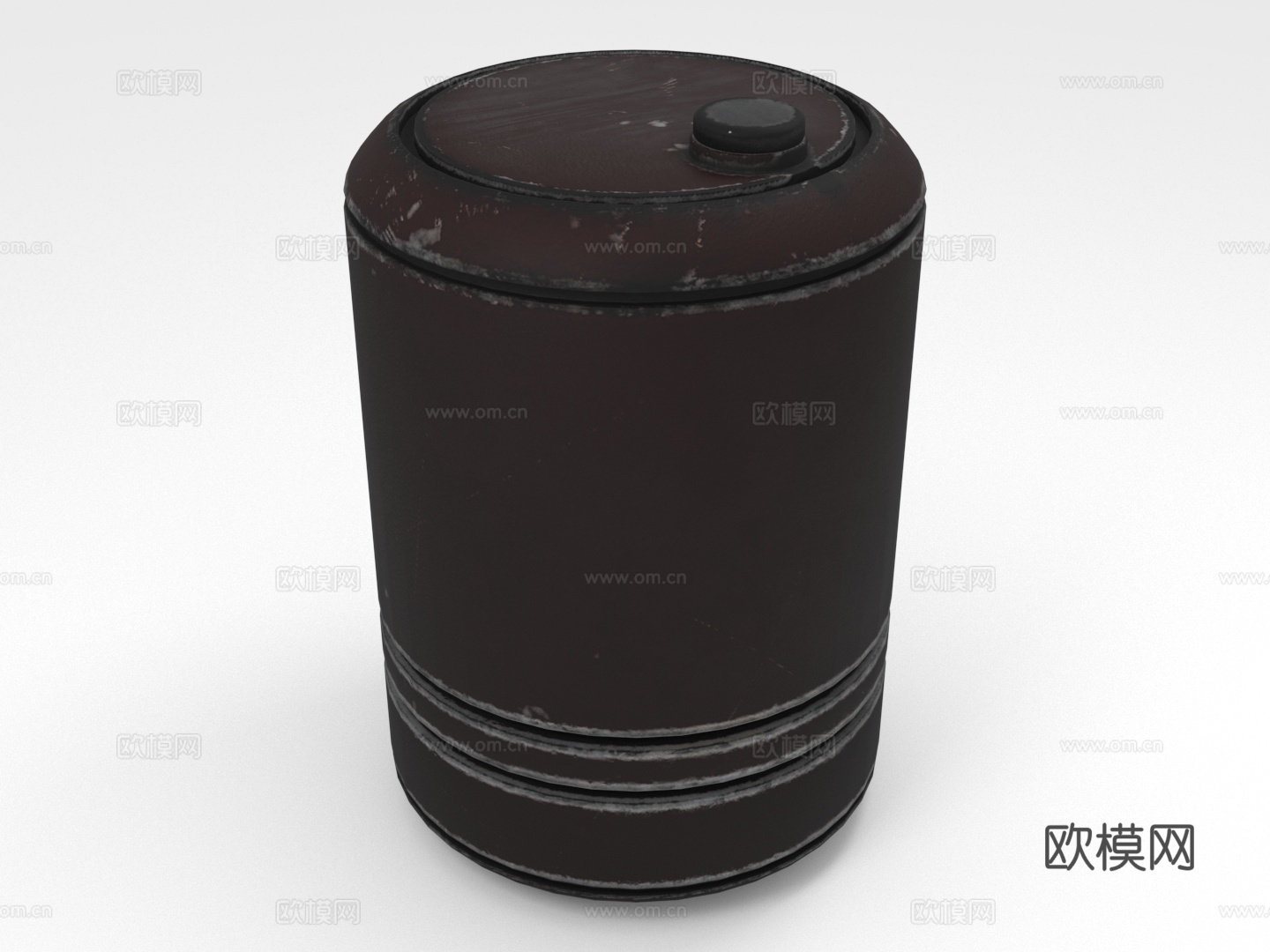 工业风凳子 油桶凳 金属凳 创意凳3d模型下载（渲染图1）