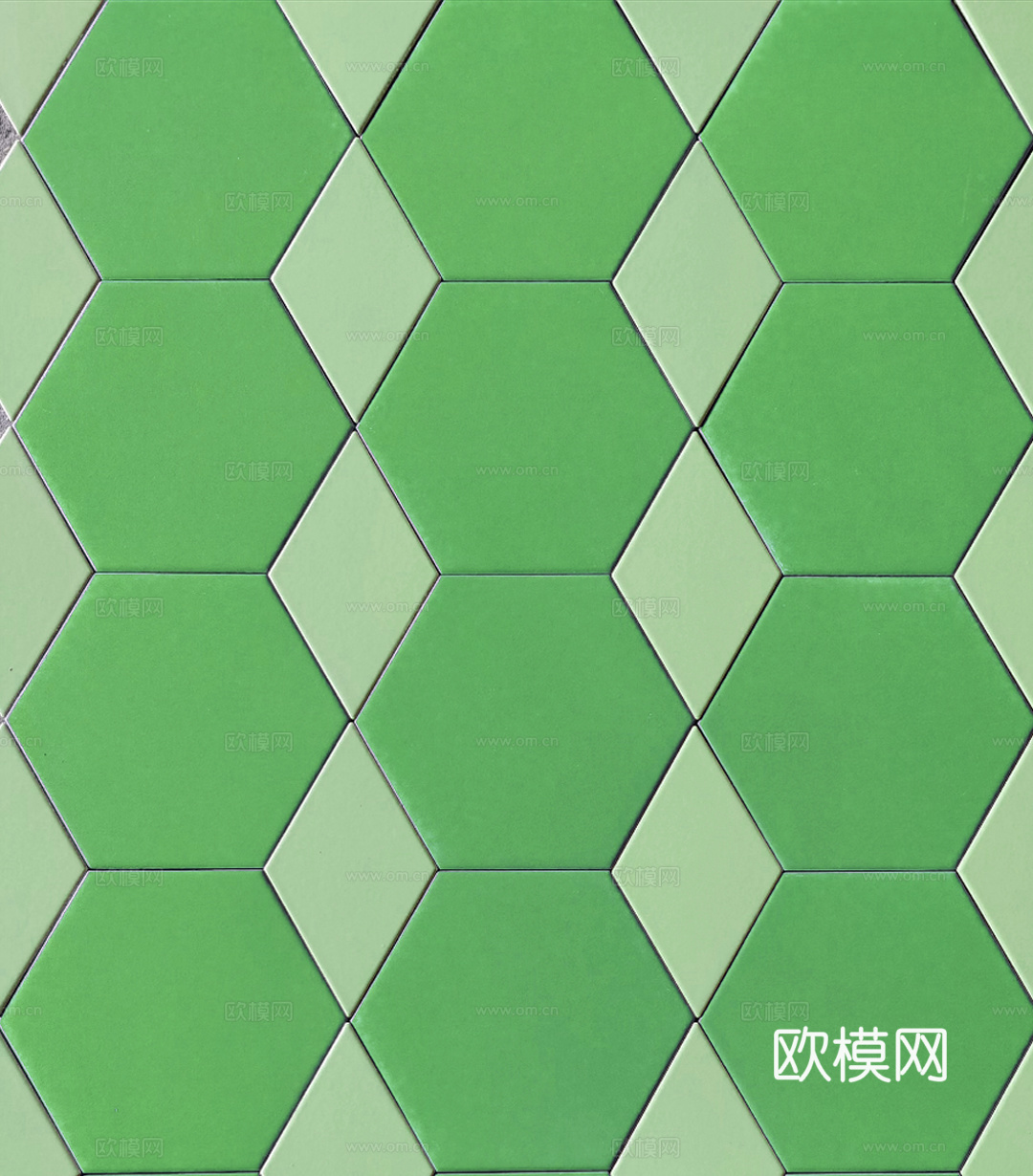 绿色六边形瓷砖