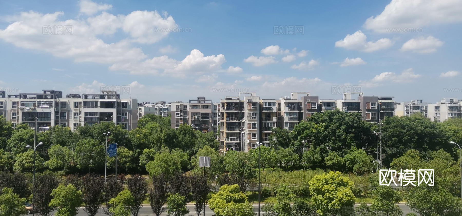 现代新中式城市外景白天城市外景