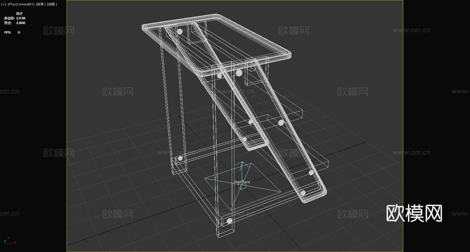 凳子 木凳 梯凳 踏步凳3d模型