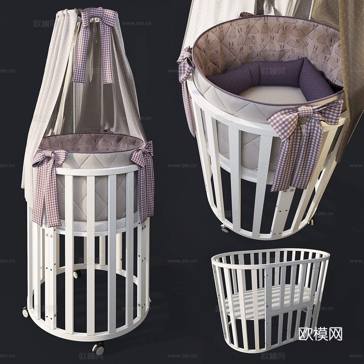 圆形床变形摇篮 Letto Bambini Ele3d模型
