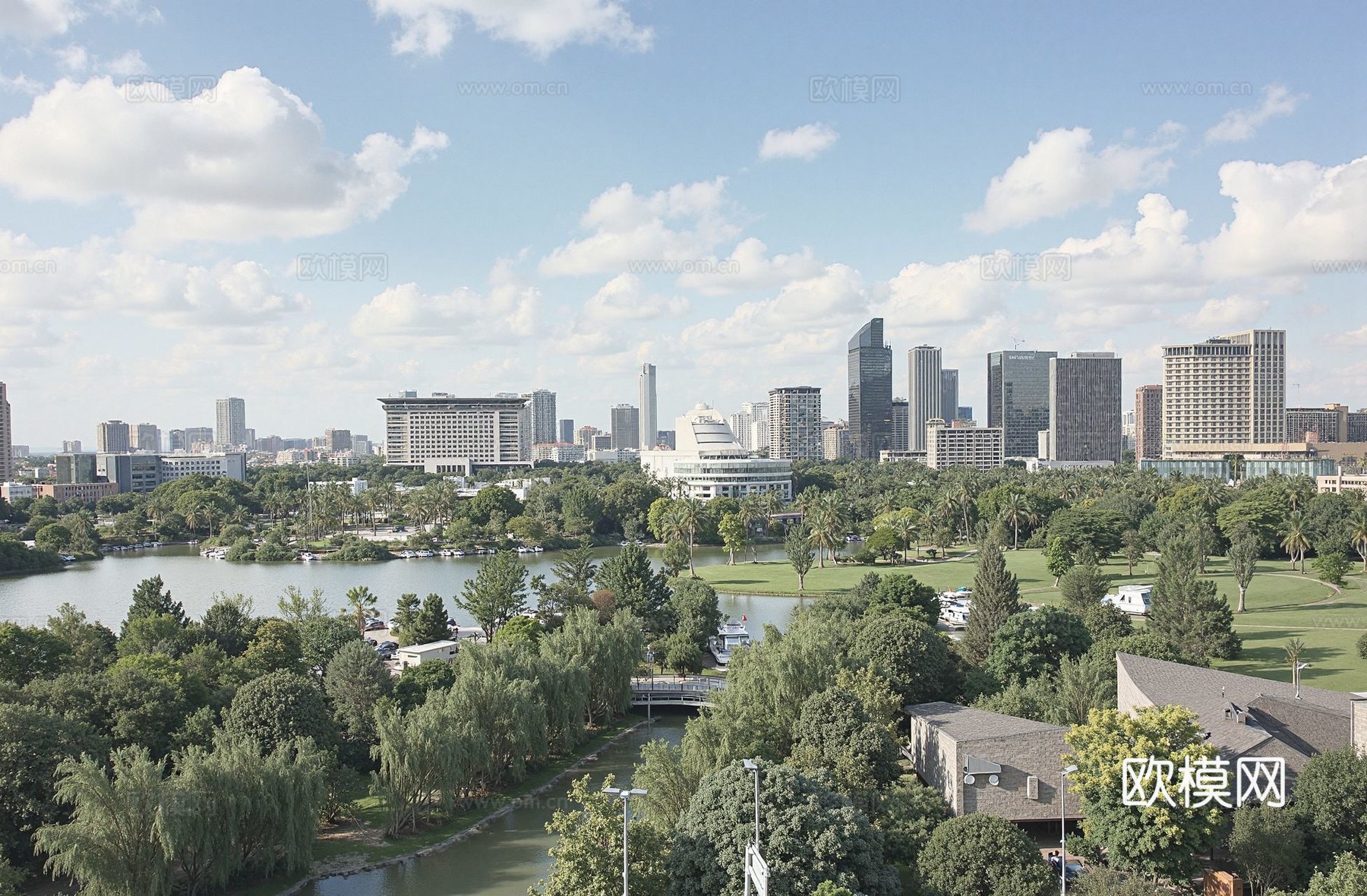 现代城市白天外景天空外景