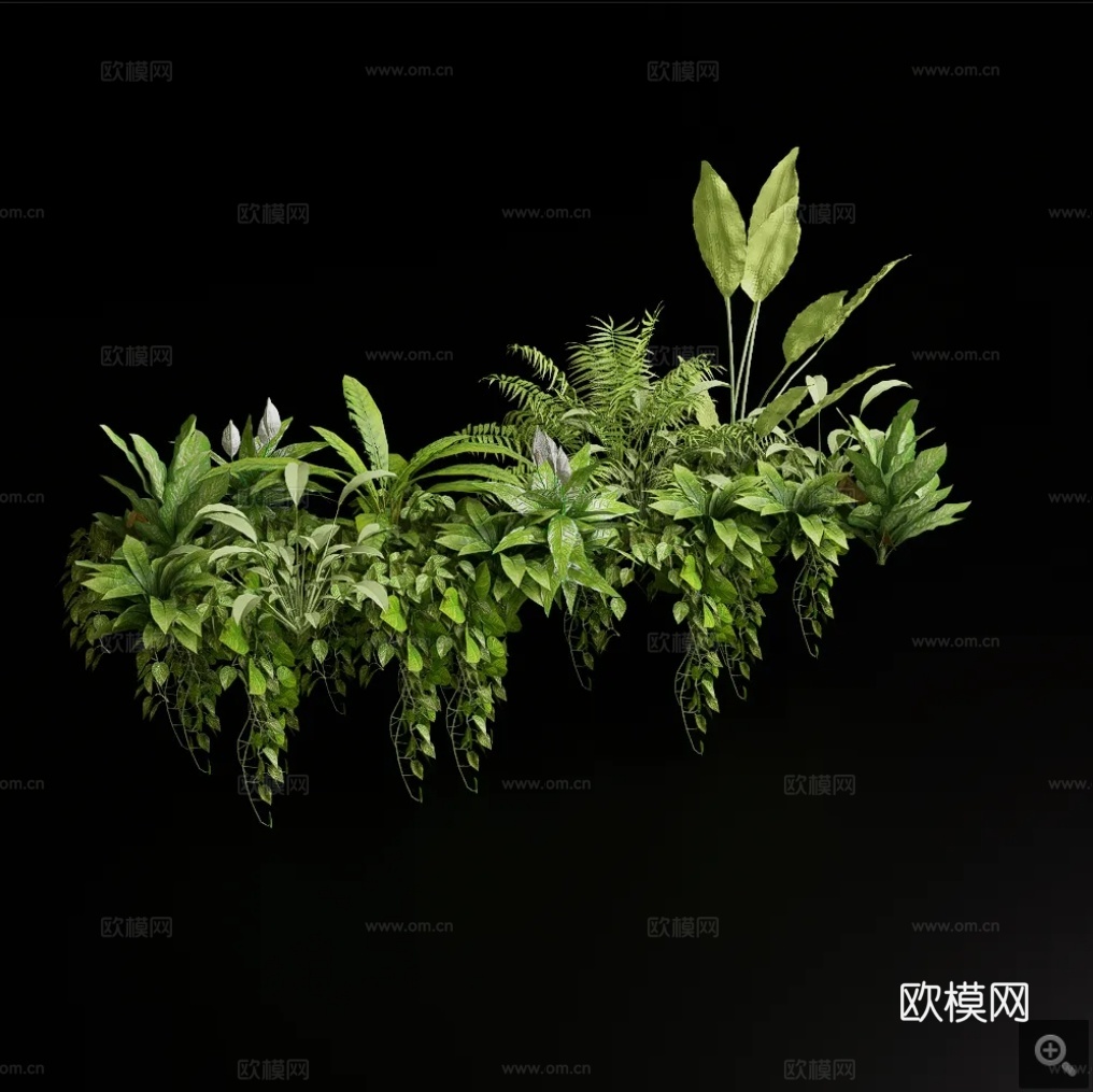 流行花草组合su模型