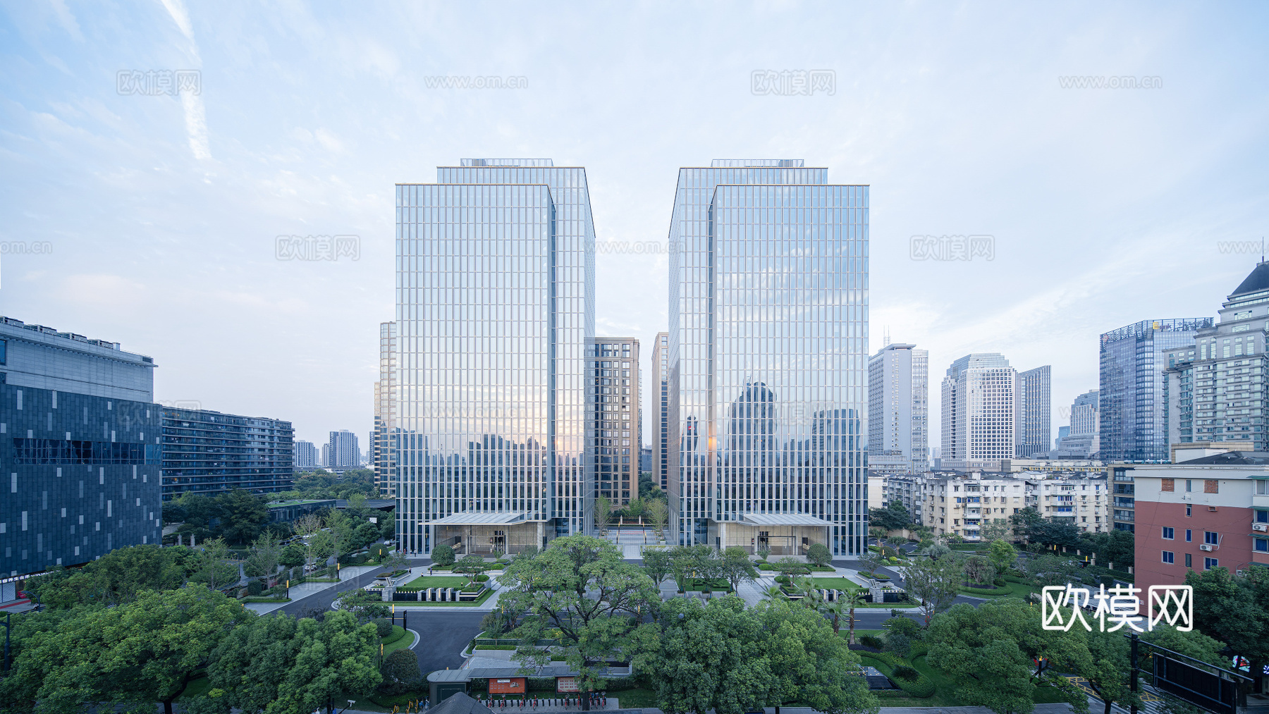 白天城市建筑户外外景贴图