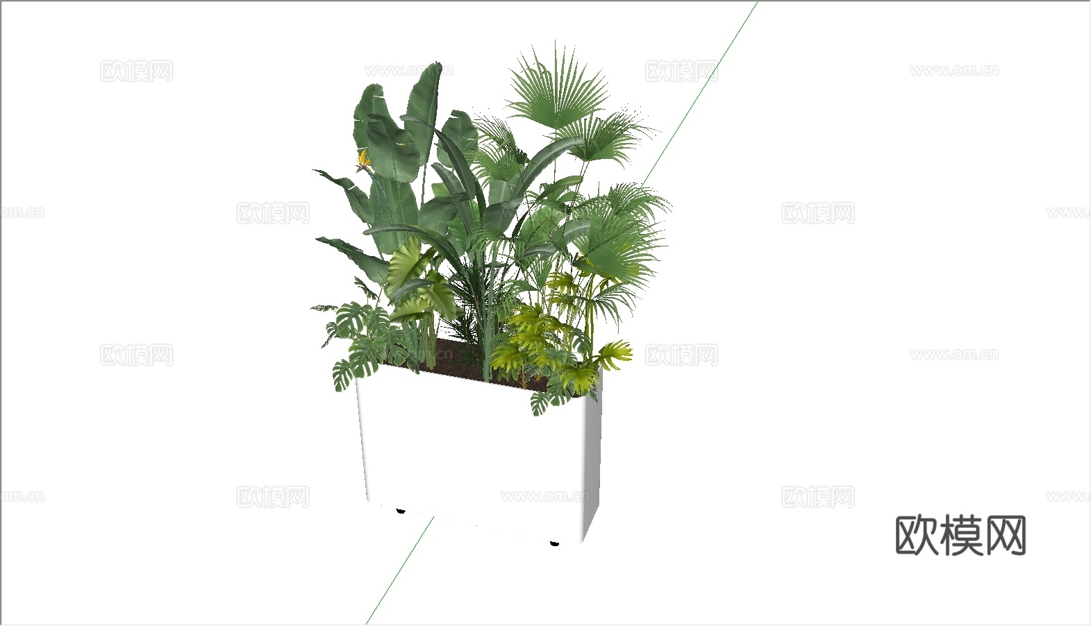 现代网红花箱su模型