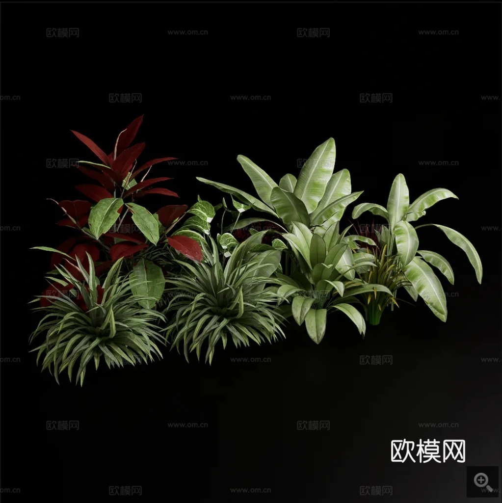 流行花草组合su模型