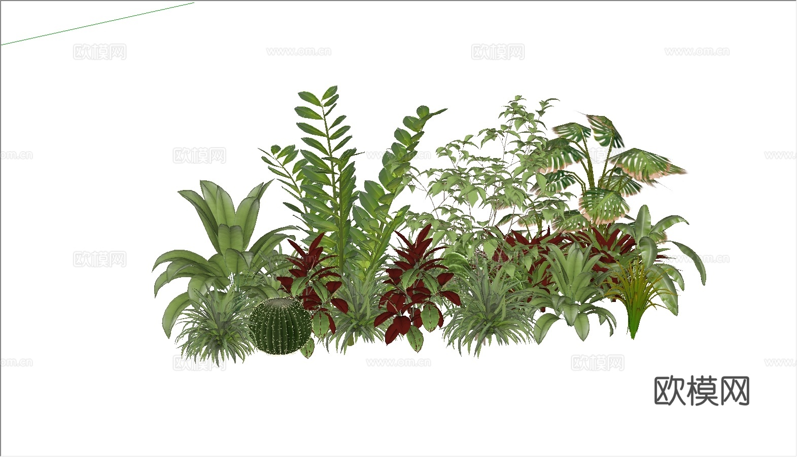 流行花草组合su模型
