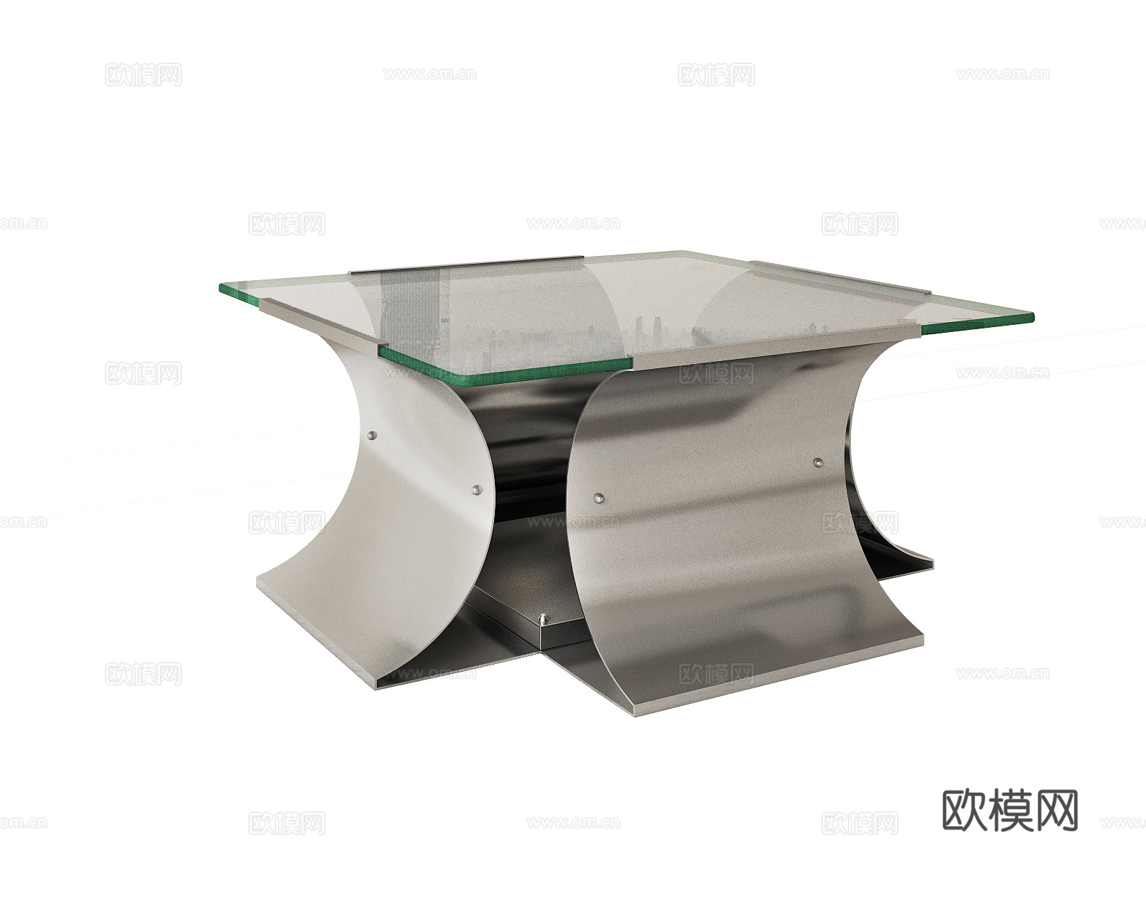 现代不锈钢茶几 玻璃茶几 异形茶几 客厅茶几 大茶几3d模型