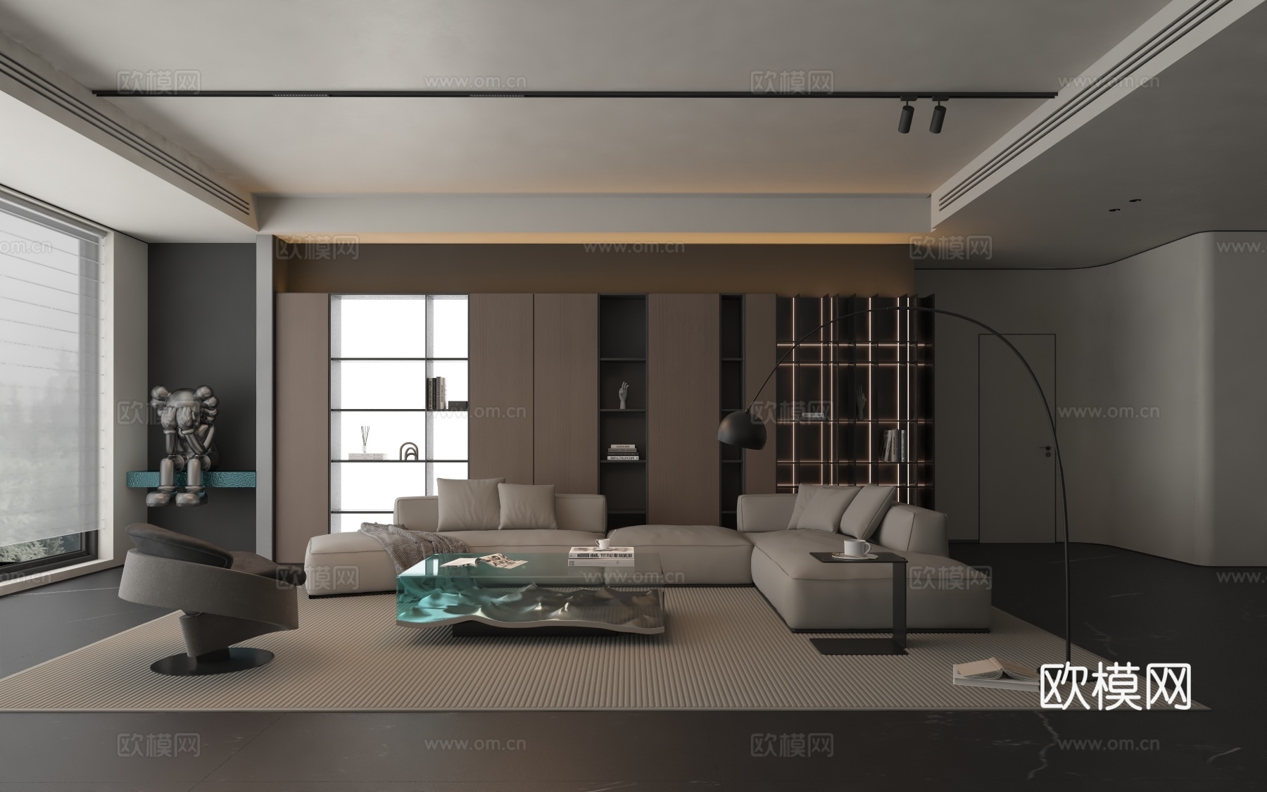 现代风格客厅3d模型