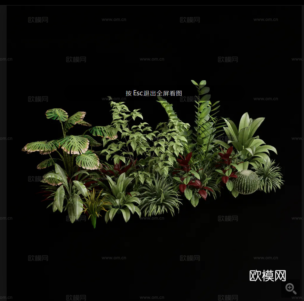 流行花草组合su模型
