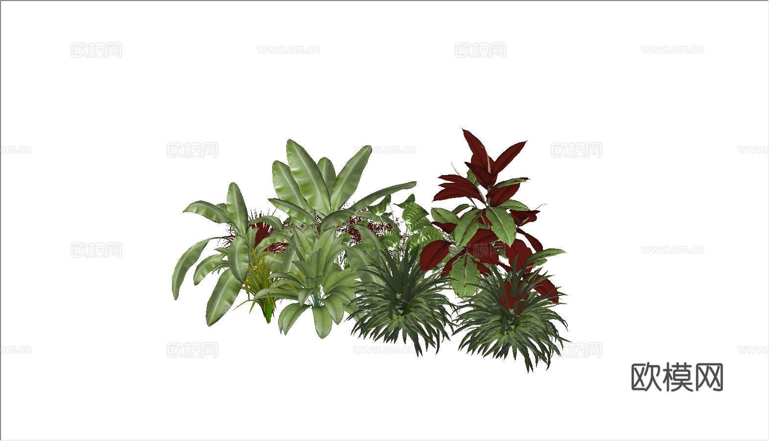 流行花草组合su模型