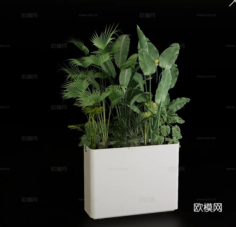 现代网红花箱su模型